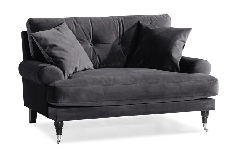 Andrew Loveseat Fløyel - Mørkegrå/Krom - Møbler - Stoler - Lenestoler - Fløyelslenestol