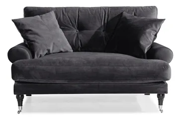 Andrew Loveseat Fløyel - Mørkegrå/Krom - Møbler - Stoler - Lenestoler - Fløyelslenestol