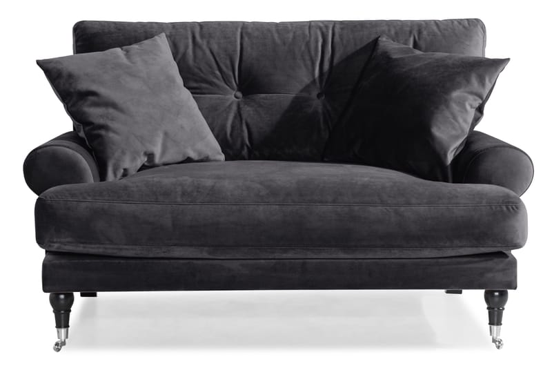 Andrew Loveseat Fløyel - Mørkegrå/Krom - Møbler - Stoler - Lenestoler - Fløyelslenestol