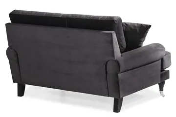 Andrew Loveseat Fløyel - Mørkegrå/Krom - Møbler - Stoler - Lenestoler - Fløyelslenestol