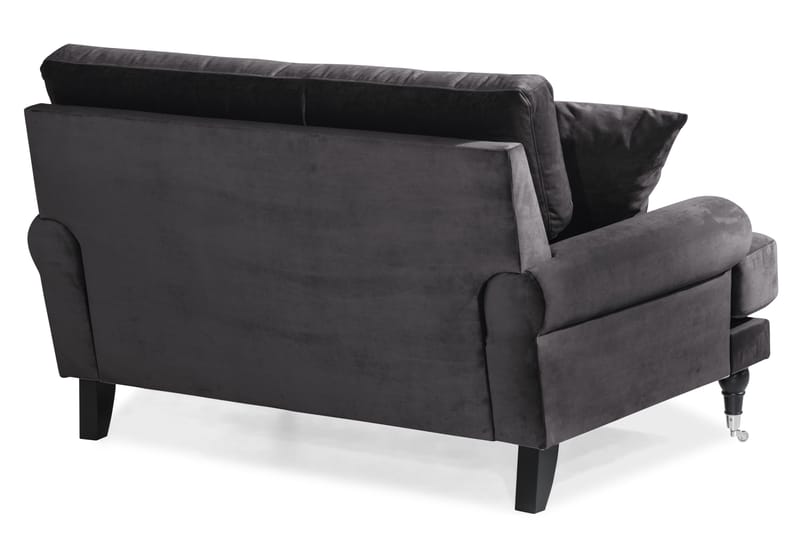 Andrew Loveseat Fløyel - Mørkegrå/Krom - Møbler - Stoler - Lenestoler - Fløyelslenestol