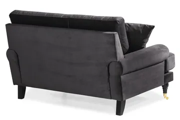 Andrew Loveseat Fløyel - Mørkegrå/Messing - Møbler - Stoler - Lenestoler - Fløyelslenestol