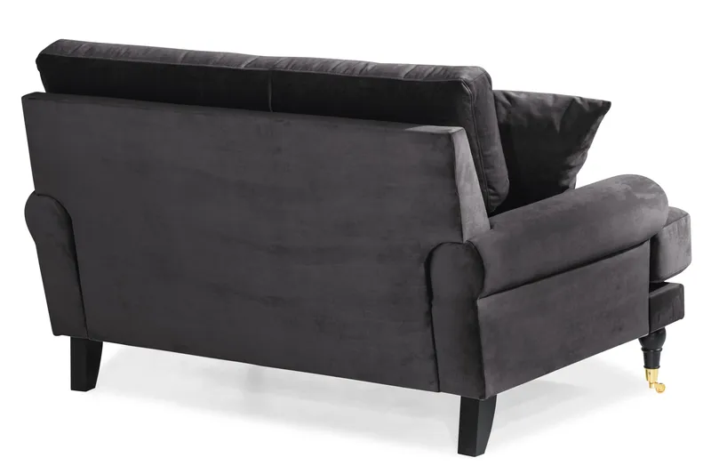 Andrew Loveseat Fløyel - Mørkegrå/Messing - Møbler - Stoler - Lenestoler - Fløyelslenestol