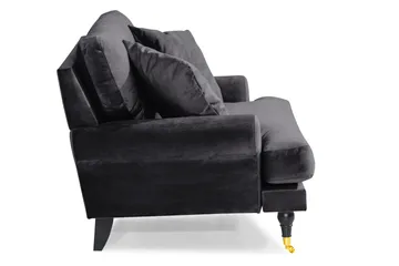 Andrew Loveseat Fløyel - Mørkegrå/Messing - Møbler - Stoler - Lenestoler - Fløyelslenestol