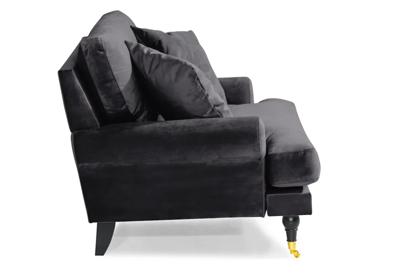 Andrew Loveseat Fløyel - Mørkegrå/Messing - Møbler - Stoler - Lenestoler - Fløyelslenestol