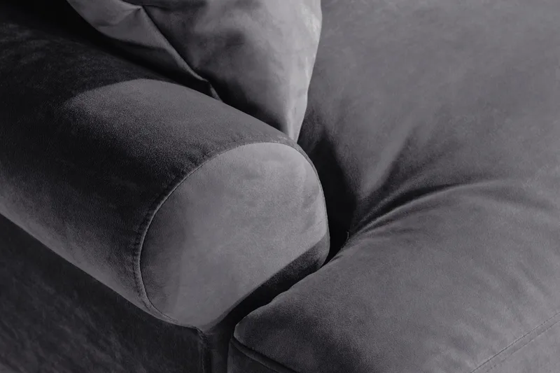 Andrew Loveseat Fløyel - Mørkegrå/Messing - Møbler - Stoler - Lenestoler - Fløyelslenestol