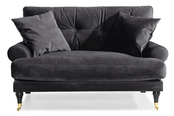 Andrew Loveseat Fløyel - Mørkegrå/Messing - Møbler - Stoler - Lenestoler - Fløyelslenestol
