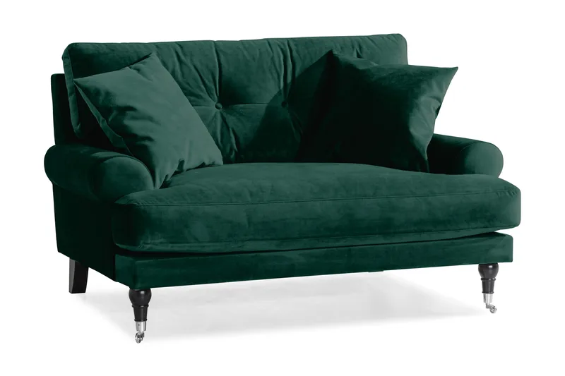 Andrew Loveseat Fløyel, Mørkegrønn/Krom