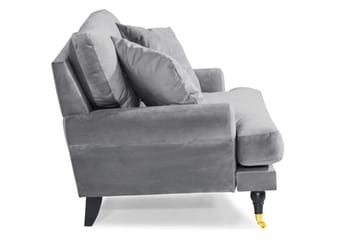 Andrew Loveseat Fløyel - Sølvgrå/Messing - Møbler - Stoler - Lenestoler - Fløyelslenestol