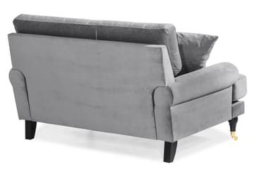 Andrew Loveseat Fløyel - Sølvgrå/Messing - Møbler - Stoler - Lenestoler - Fløyelslenestol