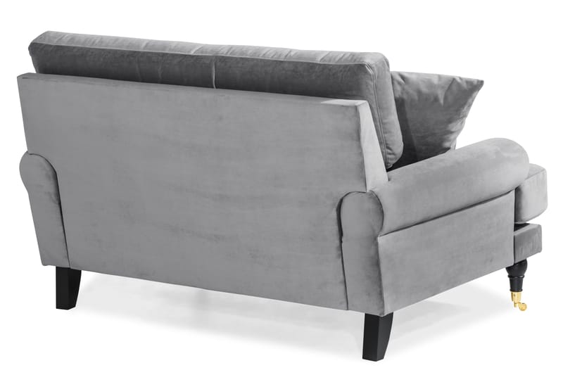 Andrew Loveseat Fløyel - Sølvgrå/Messing - Møbler - Stoler - Lenestoler - Fløyelslenestol