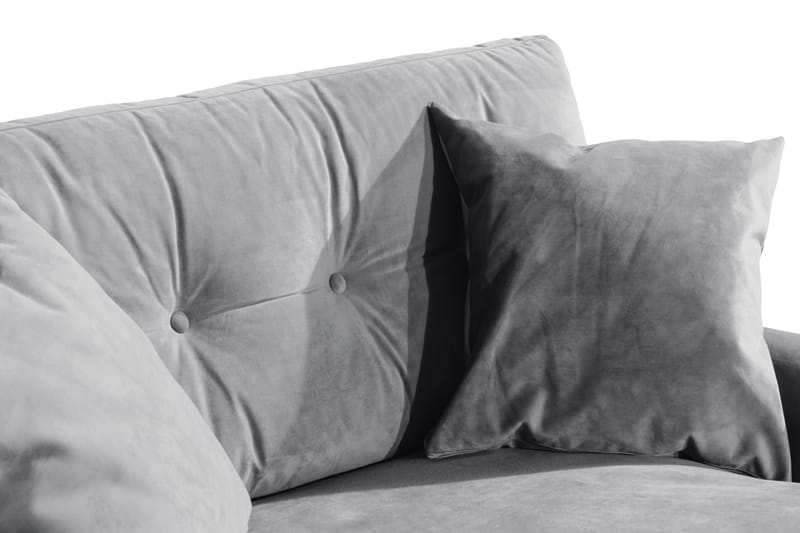 Andrew Loveseat Fløyel - Sølvgrå/Messing - Møbler - Stoler - Lenestoler - Fløyelslenestol