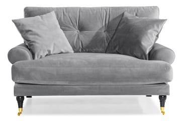Andrew Loveseat Fløyel - Sølvgrå/Messing - Møbler - Stoler - Lenestoler - Fløyelslenestol