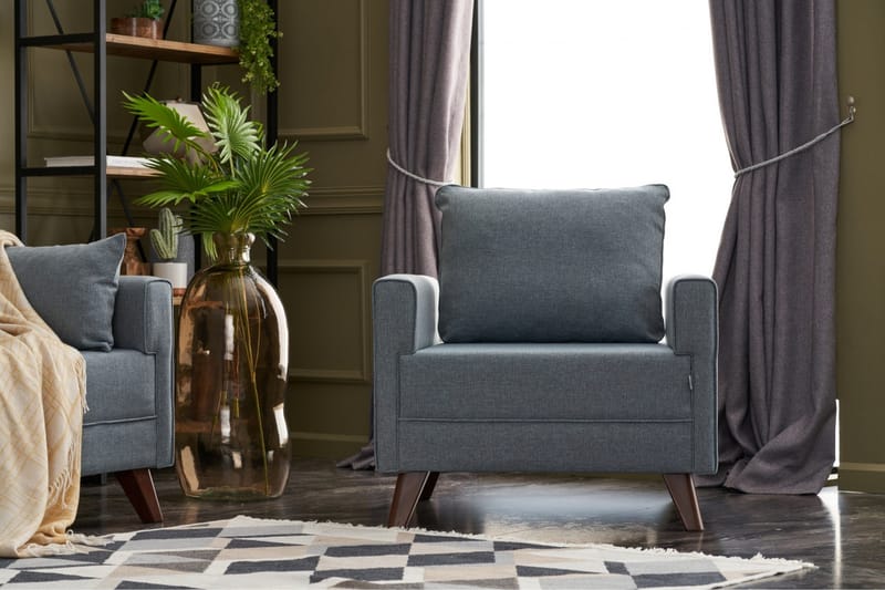 Antigua Lenestol - Blå/Natur - Møbler - Stoler - Lenestoler