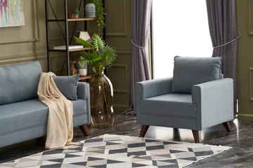 Antigua Lenestol - Blå/Natur - Møbler - Stoler - Lenestoler