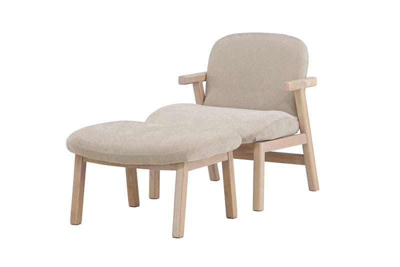 Armchair Venture Home Beige Fåtölj + Ottoman - Møbler - Stoler - Lenestoler - Lenestol med fotskammel