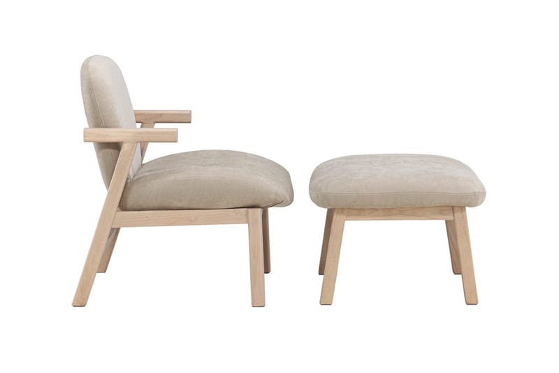 Armchair Venture Home Beige Fåtölj + Ottoman - Møbler - Stoler - Lenestoler - Lenestol med fotskammel