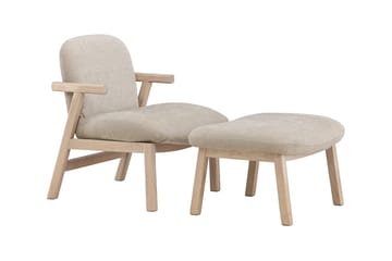 Armchair Venture Home Beige Fåtölj + Ottoman - Møbler - Stoler - Lenestoler - Lenestol med fotskammel