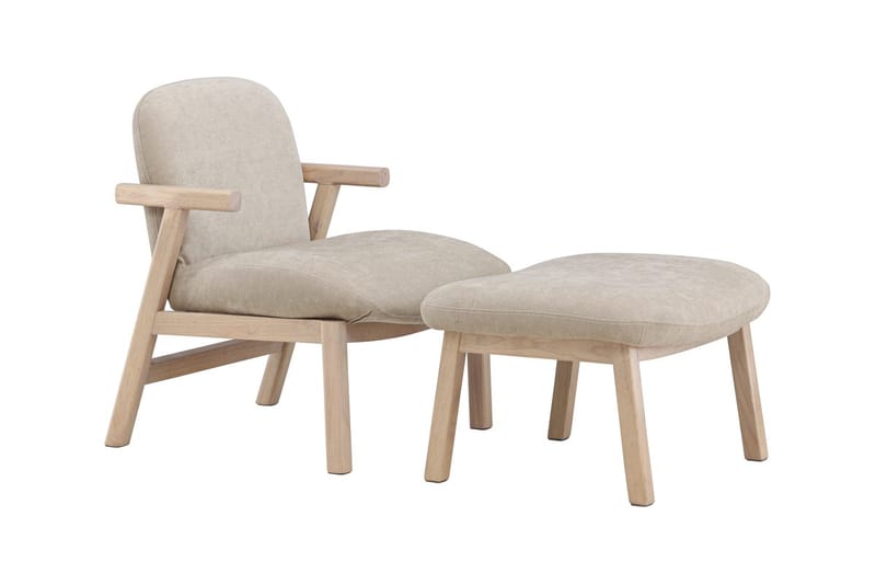 Armchair Venture Home Beige Fåtölj + Ottoman - Møbler - Stoler - Lenestoler - Lenestol med fotskammel