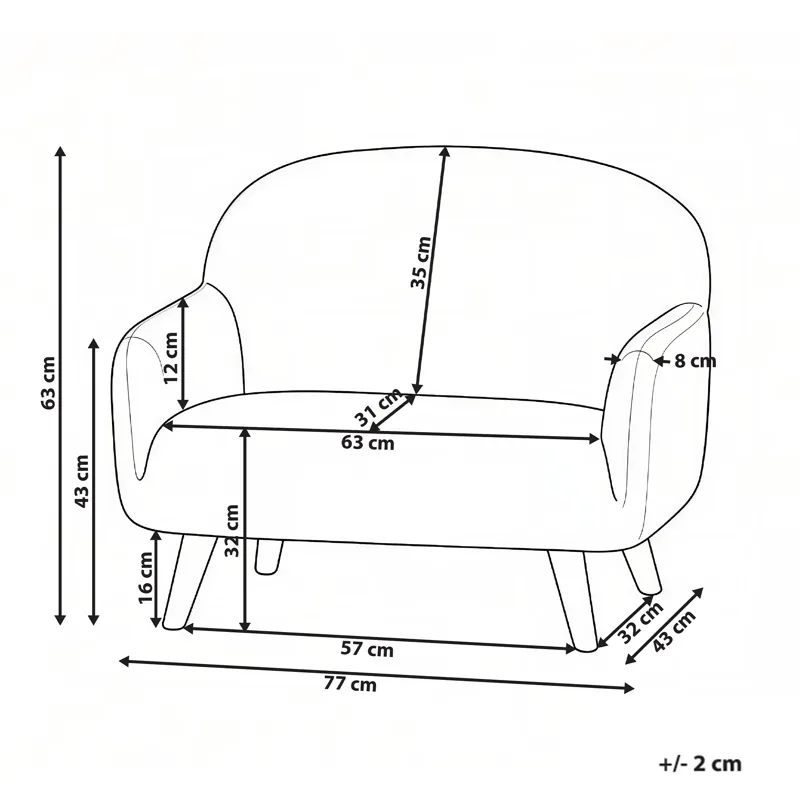 Barnesofa Ottal - Lysebrun, beige - Møbler - Barnemøbler - Barnesofa