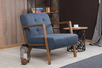 Barrion Lenestol med Armlene - Blå - Møbler - Stoler - Lenestoler