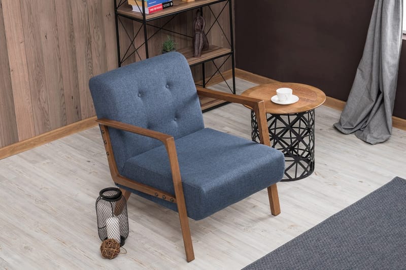 Barrion Lenestol med Armlene - Blå - Møbler - Stoler - Lenestoler