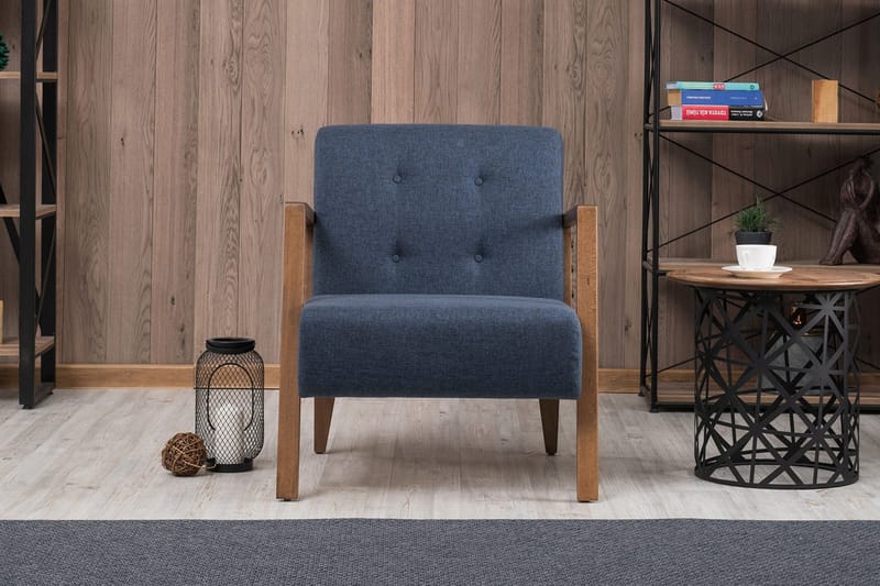 Barrion Lenestol med Armlene - Blå - Møbler - Stoler - Lenestoler