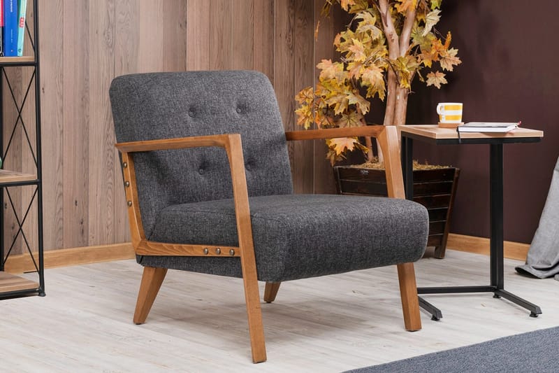 Barrion Lenestol med Armlene - Grå - Møbler - Stoler - Lenestoler