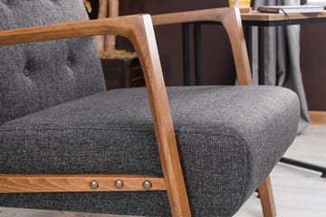 Barrion Lenestol med Armlene - Grå - Møbler - Stoler - Lenestoler