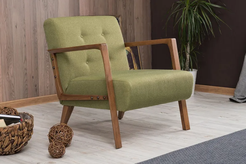 Barrion Lenestol med Armlene - Grønn - Møbler - Stoler - Lenestoler