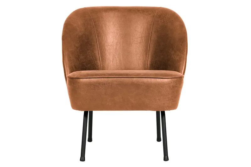 Bastien Retro Lenestol i Skinn - Cognac - Møbler - Stoler - Lenestoler