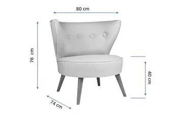 Biby Lenestol med Armlene - Blå - Møbler - Stoler - Lenestoler