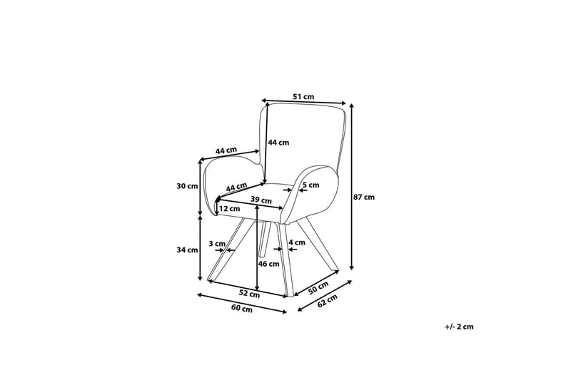 Bjarn Moderne Oval Lenestol i Stoff med Treben - Grå - Møbler - Stoler - Lenestoler