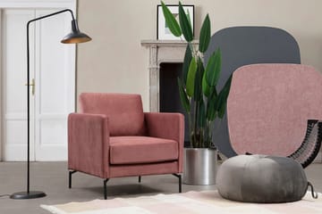 Bramelia Moderne Lenestol i Fløyel - Rosa - Møbler - Stoler - Lenestoler - Fløyelslenestol