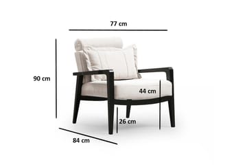 Bramelia Moderne Lenestol i Stoff - Beige - Møbler - Stoler - Lenestoler