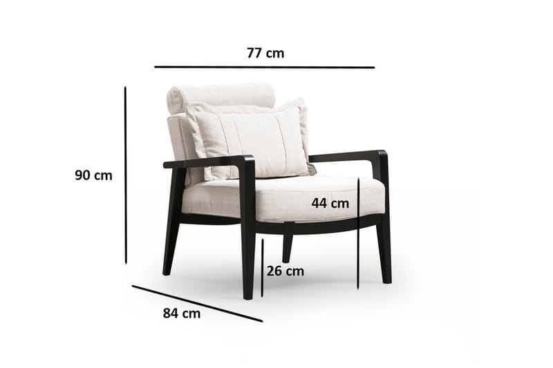 Bramelia Moderne Lenestol i Stoff - Beige - Møbler - Stoler - Lenestoler