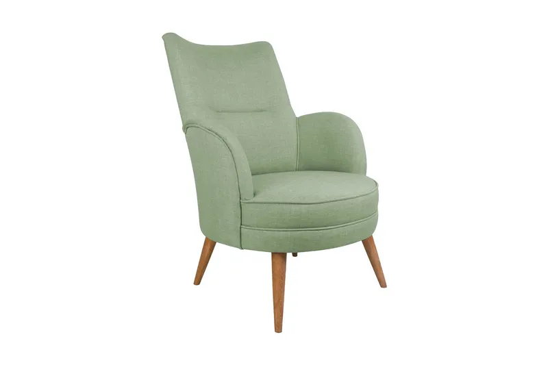 Brandn Lenestol med Armlene, Grønn
