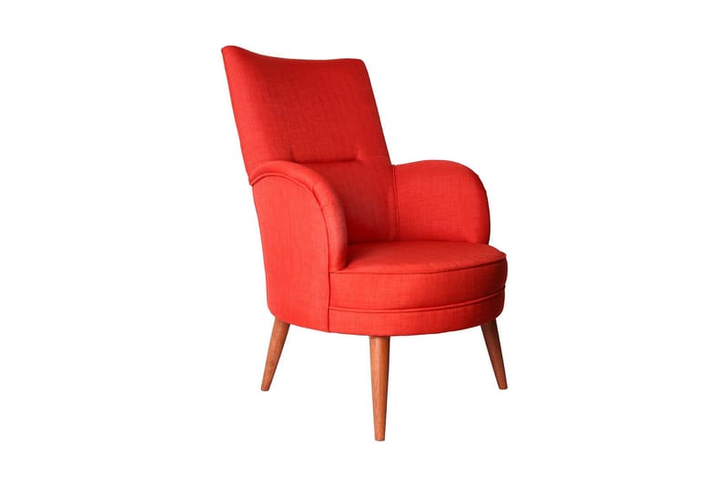 Brandn Lenestol med Armlene, Rød