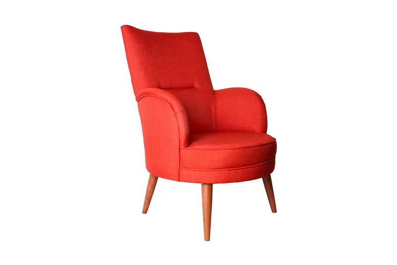 Brandn Lenestol med Armlene, Rød