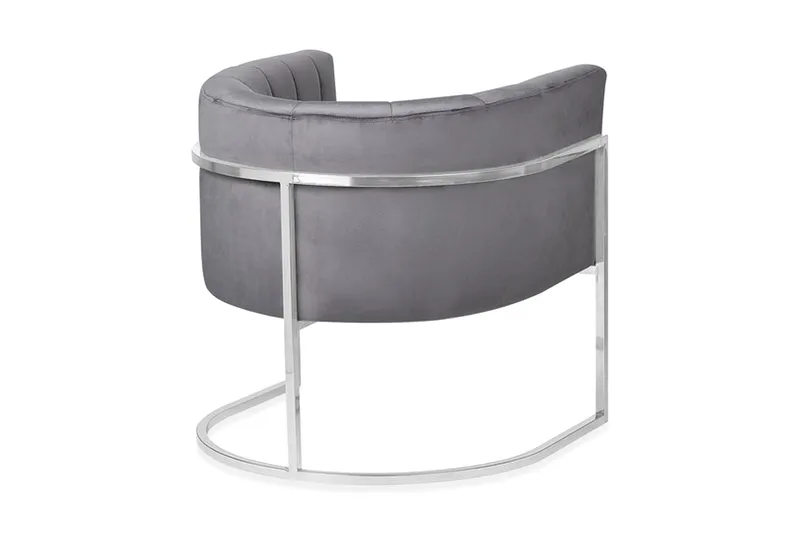 Breitsprecher Lenestol Fløyel - Grå - Møbler - Stoler - Lenestoler