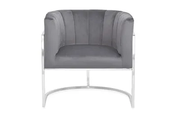 Breitsprecher Lenestol Fløyel - Grå - Møbler - Stoler - Lenestoler