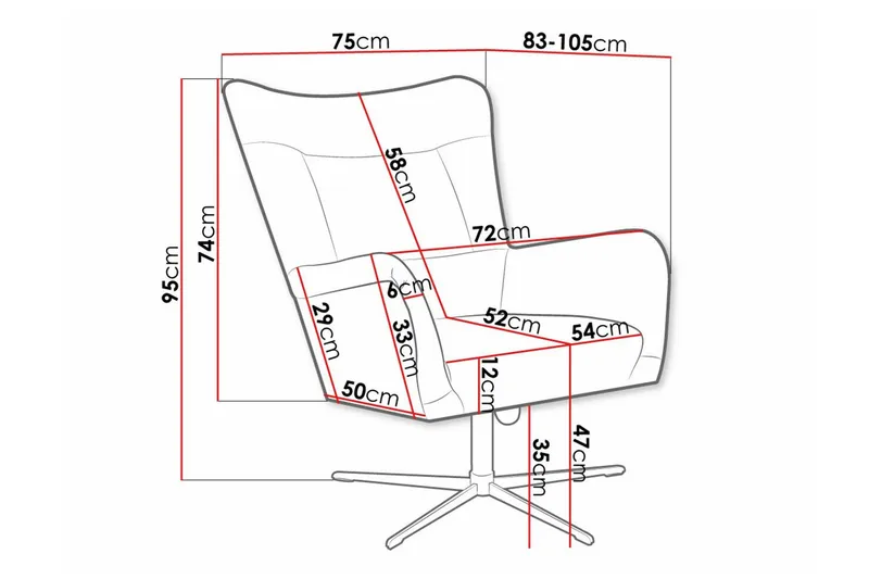 Carney Fåtölj Red - Møbler - Stoler - Lenestoler