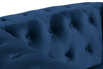 Chesterfield Lyx Stor behagelig dyp fløyelfotøyd – Fotøyd til stue - Blå Fløyel - Møbler - Stoler - Lenestoler - Chesterfield lenestol