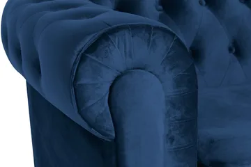 Chesterfield Lyx Stor behagelig dyp fløyelfotøyd – Fotøyd til stue - Blå Fløyel - Møbler - Stoler - Lenestoler - Chesterfield lenestol