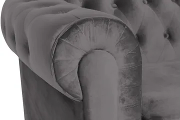 Chesterfield Lyx Stor behagelig dyp fløyelfotøyd – Fotøyd til stue - Mørkegrå Fløyel - Møbler - Stoler - Lenestoler - Chesterfield lenestol