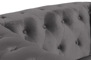 Chesterfield Lyx Stor behagelig dyp fløyelfotøyd – Fotøyd til stue - Mørkegrå Fløyel - Møbler - Stoler - Lenestoler - Chesterfield lenestol