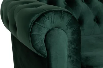 Chesterfield Lyx Stor behagelig dyp fløyelfotøyd – Fotøyd til stue - Mørkegrønn Fløyel - Møbler - Stoler - Lenestoler - Chesterfield lenestol