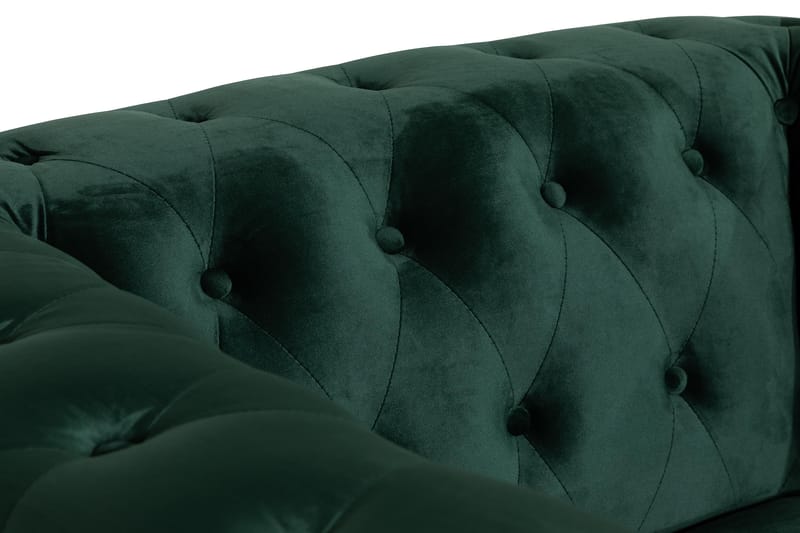 Chesterfield Lyx Stor behagelig dyp fløyelfotøyd – Fotøyd til stue - Mørkegrønn Fløyel - Møbler - Stoler - Lenestoler - Chesterfield lenestol