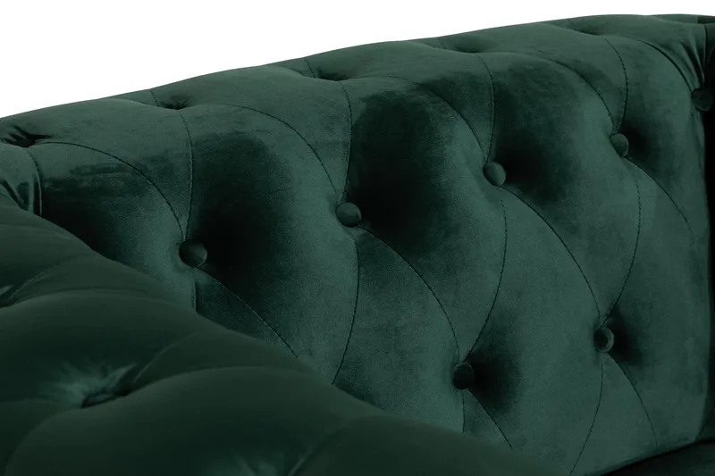 Chesterfield Lyx Stor behagelig dyp fløyelfotøyd – Fotøyd til stue - Mørkegrønn Fløyel - Møbler - Stoler - Lenestoler - Chesterfield lenestol