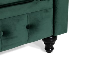Chesterfield Lyx Stor behagelig dyp fløyelfotøyd – Fotøyd til stue - Mørkegrønn Fløyel - Møbler - Stoler - Lenestoler - Chesterfield lenestol